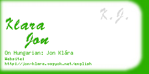 klara jon business card